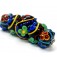 10201211 - Five Graduated Black Based Fiesta Rondelle Beads