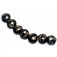 10204102 - Seven Elegant Black Metallic Lentil Beads