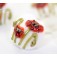 California Poppy Flower Glass Lentil Beads