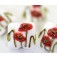 California Poppy Flower Glass Pillow Beads
