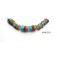 10405503 - Six Aqua w/Light Brown Mini Kalera Beads
