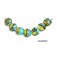 10406002 - Seven Blue w/Green Strip Lentil Beads