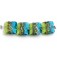 10406014 - Four Blue w/Green Strip Pillow Beads