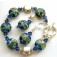 10406502 Deep Ocean Blue w/Silver Bracelet & Earrings