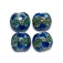 10406512 - Four Deep Ocean Blue w/Silver Foil Lentil Beads