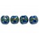 10406512 - Four Deep Ocean Blue w/Silver Foil Lentil Beads