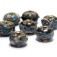 10406601 - Seven Gray Blue w/Silver Foil Rondelle Beads