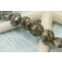 10406602 - Seven Gray Blue w/Silver Foil Lentil Beads