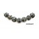 10406602 - Seven Gray Blue w/Silver Foil Lentil Beads