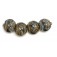 10406612 - Four Gray Blue w/Silver Foil Lentil Beads