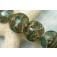 10406702 - Seven Ocean Blue w/Silver Foil Lentil Beads