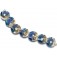 10407102 - Seven Transparent Blue Seashell Lentil Beads