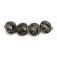 10407312 - Four Black w/Ink Blue Silver Foil Lentil Beads