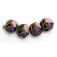10407412 - Four Pink & Purple Floral Lentil Beads