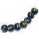 10407502 - Seven Blue & Orange Lentil Beads