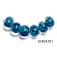 10408501 - Six Teal Blue Free Style  Rondelle Beads