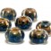 10409301 - Seven Blue & Orange Boro Rondelle Beads