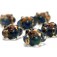 10409421 - Six Blue & Orange Rondelle Beads