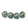 10409912 - Four Aqua Treasure Lentil Beads