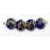 10410012 - Four Cobalt Treasure Lentil Beads