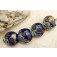 10410012 - Four Cobalt Treasure Lentil Beads