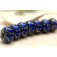 10410201 - Seven Cobalt w/Metal Dots Rondelle Beads