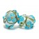 10411301 - Seven Maya Blue Flower Rondelle Beads