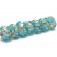 10411301 - Seven Maya Blue Flower Rondelle Beads
