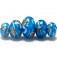 10413511 - Five Zircon Blue Treasures Graduated Rondelle Beads