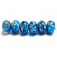 10413521 - Six Zircon Blue Treasures Rondelle Beads