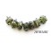 10503401 - Seven Green w/Silver Foil Rondelle Beads