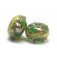 10503901 - Seven Dark Green w/Silver Foil Rondelle Beads