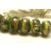 10503901 - Seven Dark Green w/Silver Foil Rondelle Beads