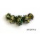 10503911 - Five Graduated Dark Green w/Silver Foil Beads