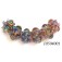 10504001 - Six Multi-Colored Rondelle Beads
