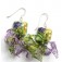 10504504 Earrings using White & Purple Flora Pillow Beads