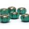 10505121 - Six Ocean Green w/Metal Dots Rondelle Beads