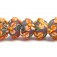 10603601 - Seven Orange Floral on Frosted Glass Rondelle Beads