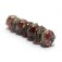 10703801 - Seven Transparent Red w/Silver Foil Rondelle Beads
