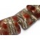 10703804 - Seven Transparent Red w/Silver Foil Pillow Beads
