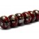 10704221 - Six Regal Red Metallic Rondelle Beads