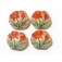10705912 - Four Vermilion Flower Lentil Beads