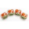 10705914 - Four Vermilion Flower Pillow Beads