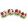 10706114 - Four Crimson Flower Pillow Beads