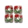 10706114 - Four Crimson Flower Pillow Beads