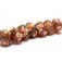 10706201 - Seven Ivory Mist Flower on Coral Rondelle Beads