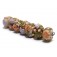 10801001 - Seven Light Pink w/Orange Floral Rondelle Beads