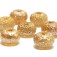 10801201 - Seven Golden Yellow Metallic Rondelle Beads