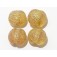 10801212 - Four Golden Yellow Metallic Lentil Beads