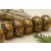 10801321 - Six Butterscotch w/Metal Dots Rondelle Beads